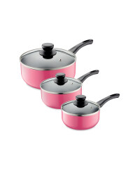 3-Piece Saucepan Set - Pink