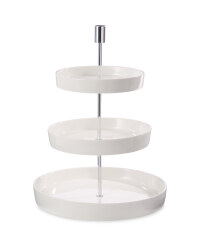 3 Tier Round Cake Stand With Rim