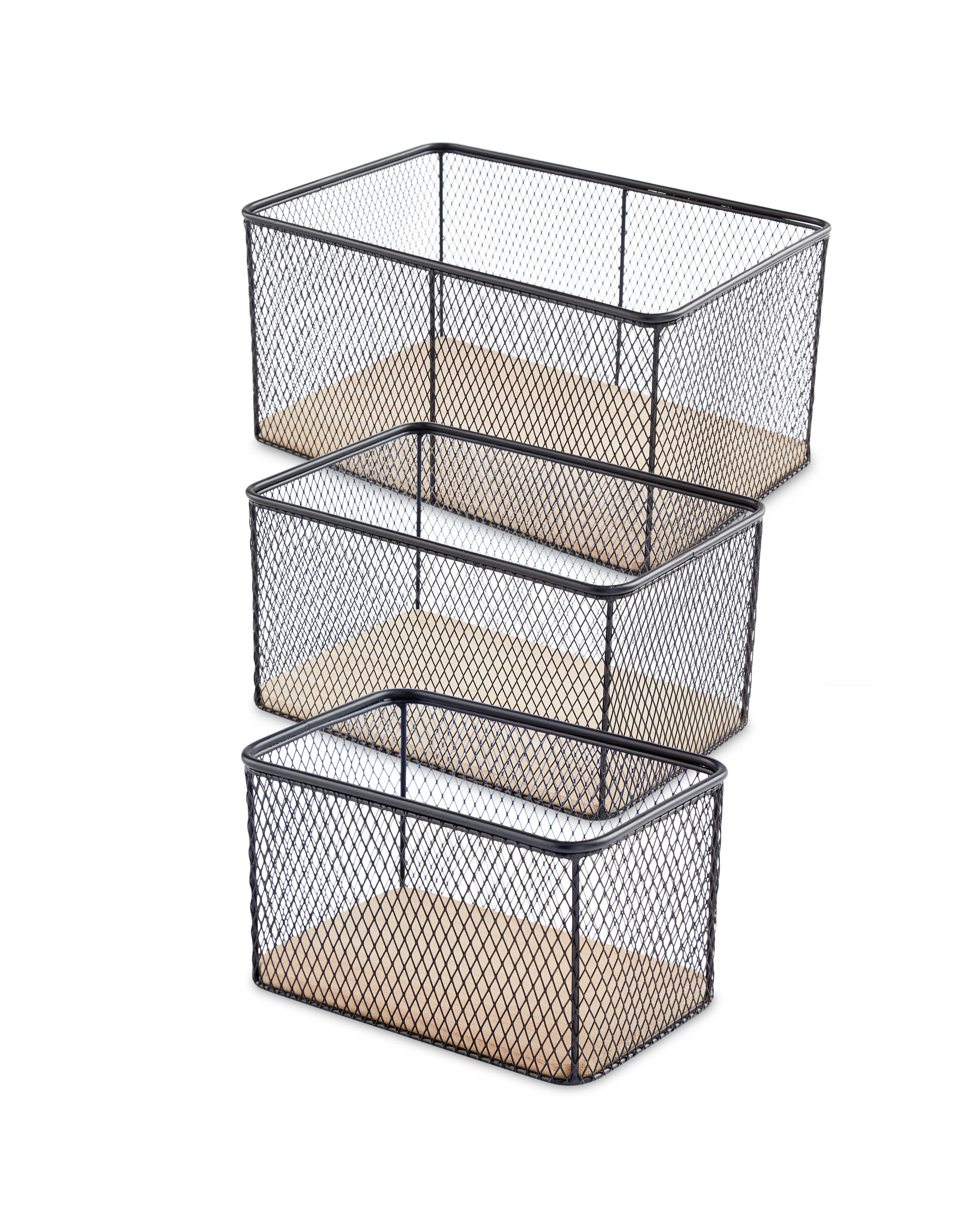 3 Wire Metal Basket Set