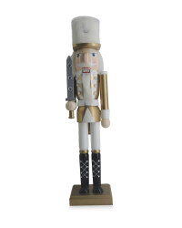 Metallic Wooden Nutcracker With Hat