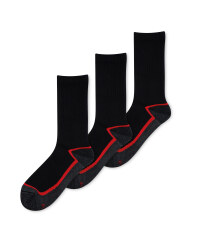 Black & Red Workwear Socks 3 Pack
