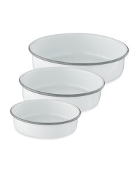 Grey Round Enamel Bakeware 3PK