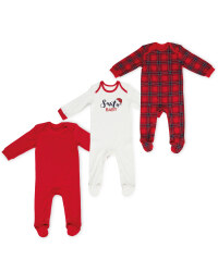 Baby Santa Sleepsuits 3 Pack