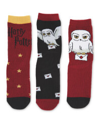 Harry Potter 3 Pack Dark Red Socks