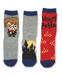 Harry Potter 3 Pack Grey Socks