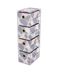 4 Drawer Pink Marble Storage Unit