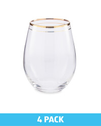 4 Pack Tumblers - Gold Trim