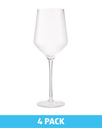4 Pack Wine Glasses - Clear Trim