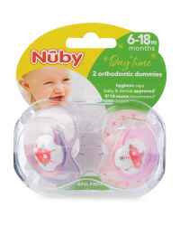 Pink Robot Soothers 2 Pack 6-18M