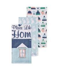 Xmas Home Novelty Tea Towels 3 Pack