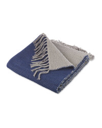 Navy/Grey Reversible Flatweave Rug