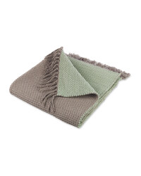 Green/Grey Reversible Flatweave Rug