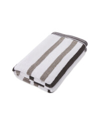 Beige Stripe Coastal Bath Sheet