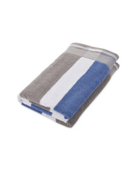 Blue/Grey Stripe Coastal Bath Sheet