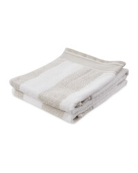 Grey Stripe Hand Towel 2 Pack