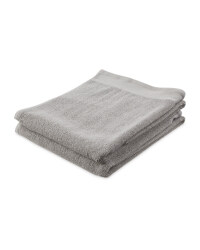 Plain Grey Hand Towel 2 Pack