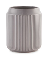 Grey Ribbed Utensil Holder