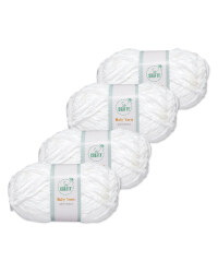 So Crafty White Sparkle Baby Yarn
