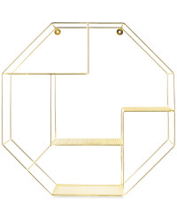 Gold Octagonal Wire Shelf 53cm