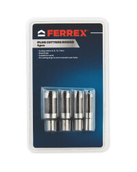 Ferrex Round Plug Cutters 4 Pack