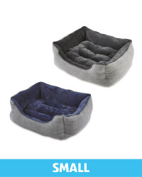 Small Herringbone Plush Pet Bed