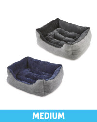 Medium Herringbone Plush Pet Bed