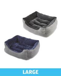 Large Herringbone Plush Pet Bed