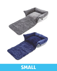 Small Herringbone Roll Down Pet Bed