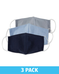Adults Blue Face Coverings 3 Pack