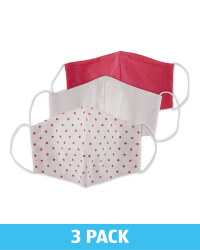 Adults Pink Face Coverings 3 Pack
