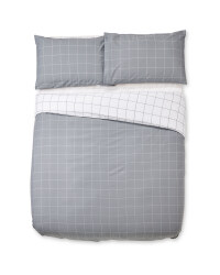 Grey Non-Iron Double Duvet Set