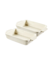 Cream Rect. Oven/Tableware 2 Pack