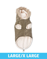 Khaki Large Dog Parka Coat