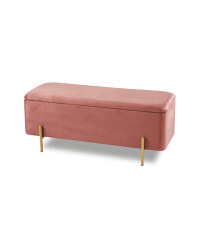 Kirkton House Pink Velvet Ottoman