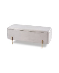 Kirkton House Grey Velvet Ottoman