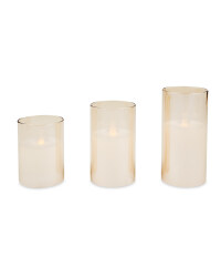 Gold Flickering Candles 3 Pack