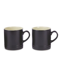 Black Stoneware Mugs 2 Pack
