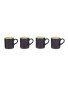 Black Stoneware Espresso Mugs 4 Pack