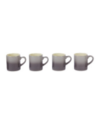 Grey Stoneware Espresso Mugs 4 Pack