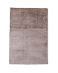Large Dark Grey Faux Fur Rug