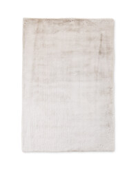Large Light Grey Faux Fur Rug