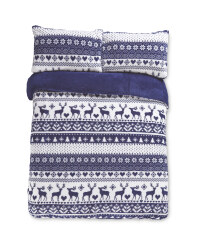 Fairisle King Size Fleece Duvet Set