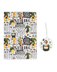 Elf Christmas Gift Wrap And Tag