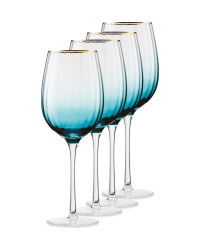 Crystalline Teal Wine Glass 4 Pack
