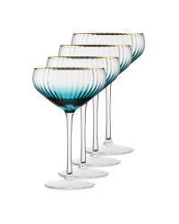 Crystalline Teal Saucer 4 Pack