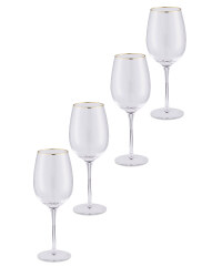 Gold Rim Wine Glasses 4 Pack