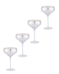 Pearlescent Champagne Saucer 4 Pack