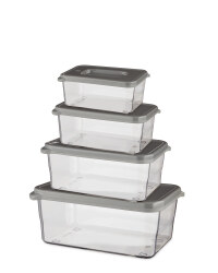 Grey Premium Food Containers 4 Pack
