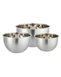 Nested Silver Mixing Bowl 3 Pack