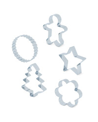 Festive Silver Cookie Cutter 5 Pack